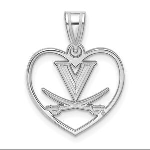 Sterling Silver U. of Virginia Logo Heart Pendant